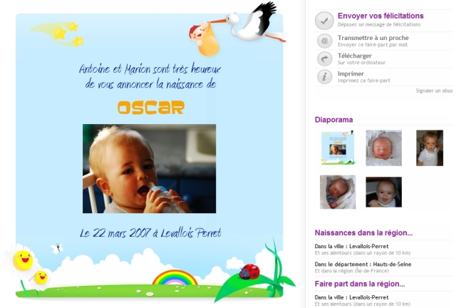 Faire part multim�dia photo